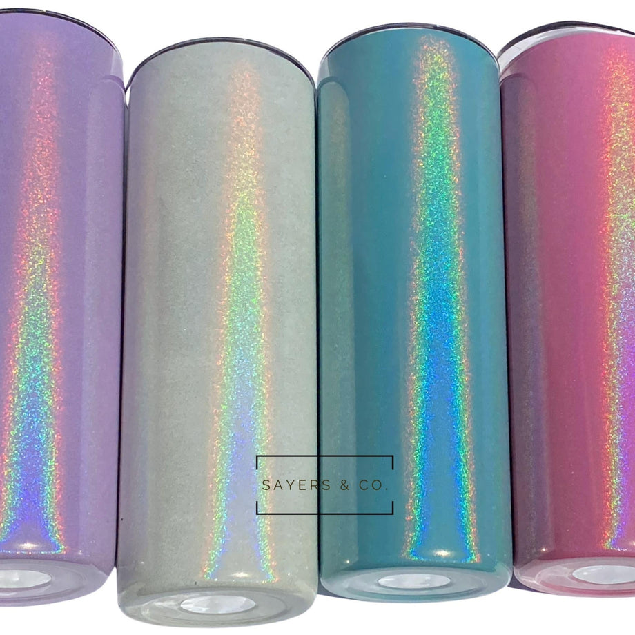 Ombre Silver and Pink Glitter 20 oz. Skinny Tumbler – RTS Blanks