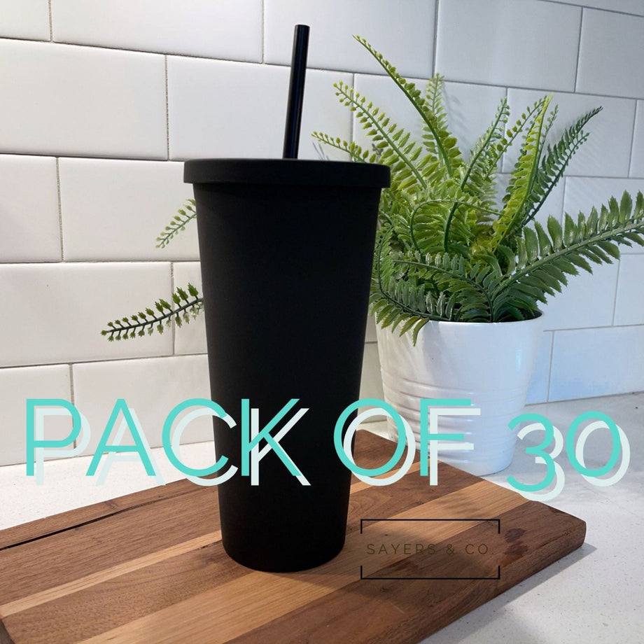 19oz Acrylic Skinny Matte Black Tumbler