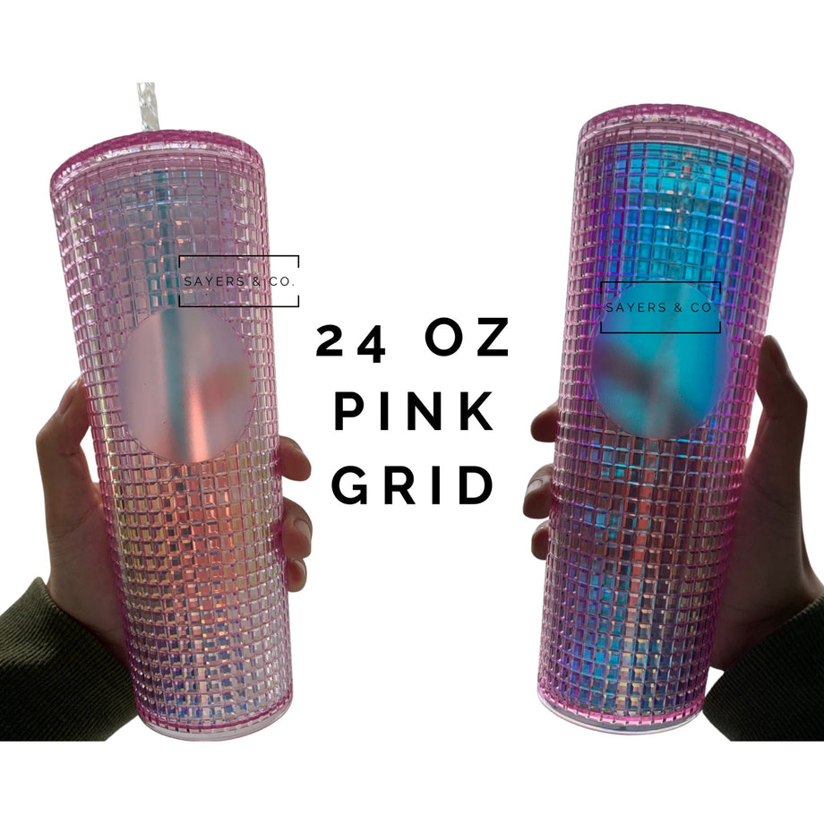 16 oz or 24 oz Grid/Studded Tumbler