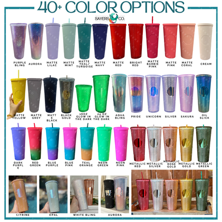 Blue, Green, Purple Glow in the Dark Sublimation Tumbler-Matt's