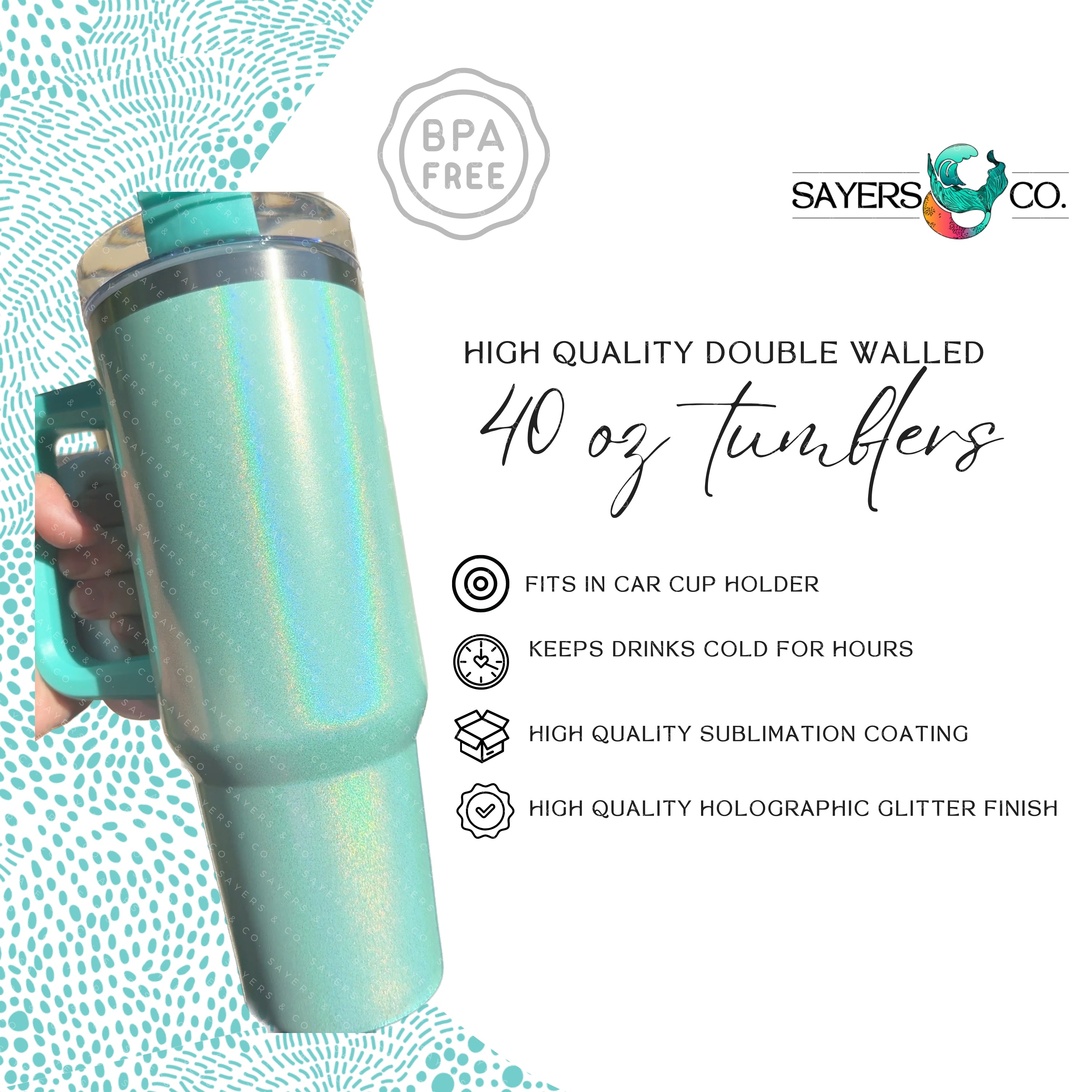 40oz Sublimation Glass Tumbler with Handle & Bamboo Lid Wholesale