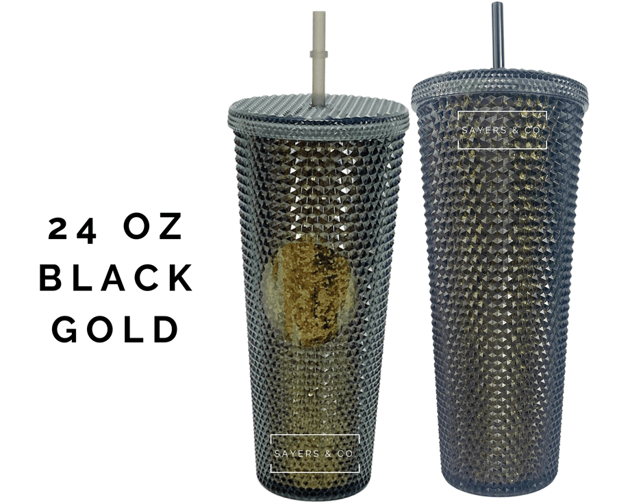 Starbucks Black Gold Glitter Studded Tumbler Cup