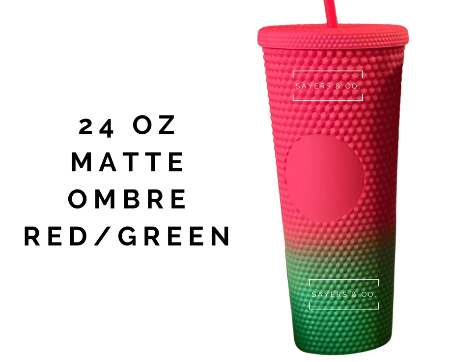 Red-Green Gradient Ceramic Double-Wall Tumbler - 8 fl oz