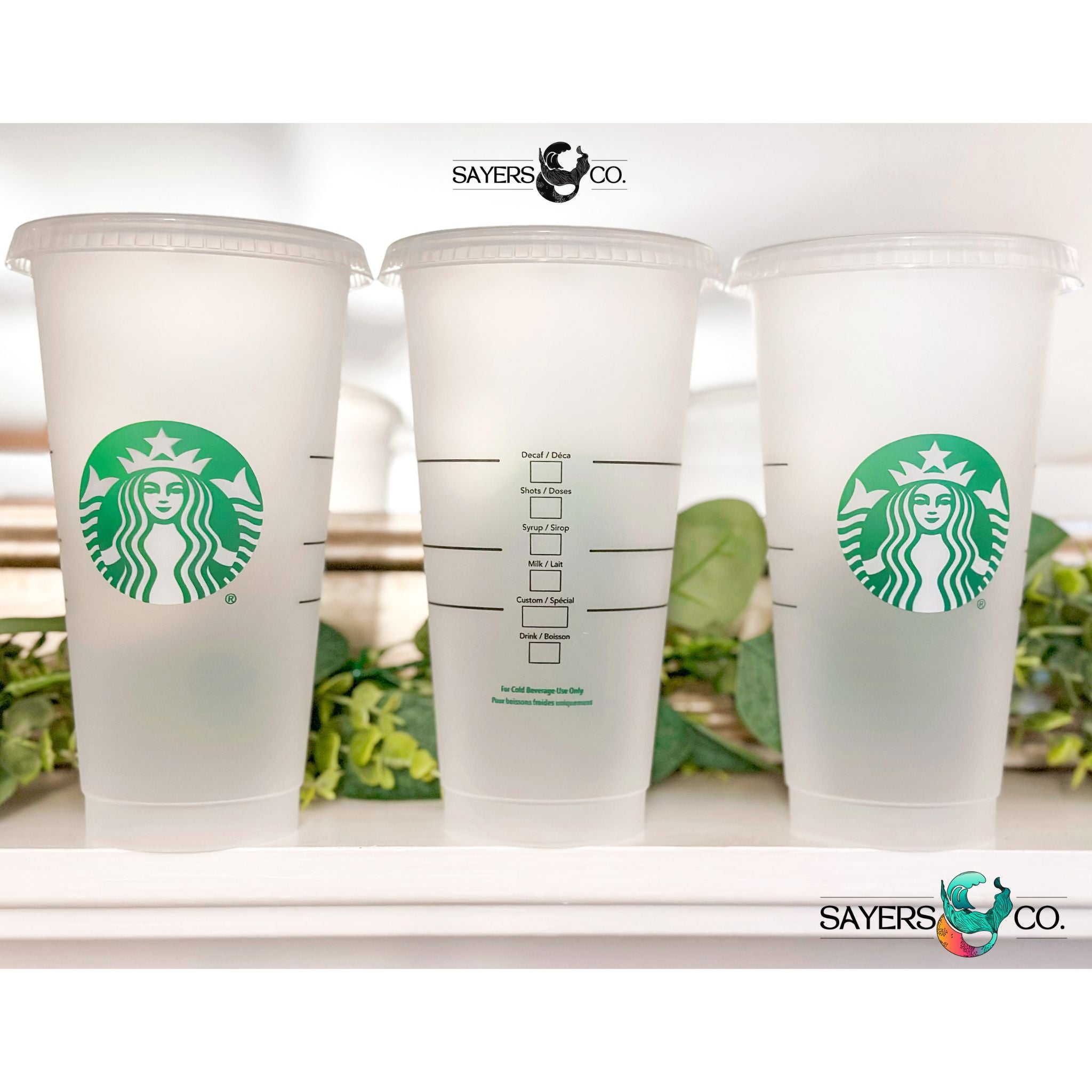 Starbucks Reusable Clear Frost Cold Cup Tumbler 24 Oz w/ Lid & Straw New