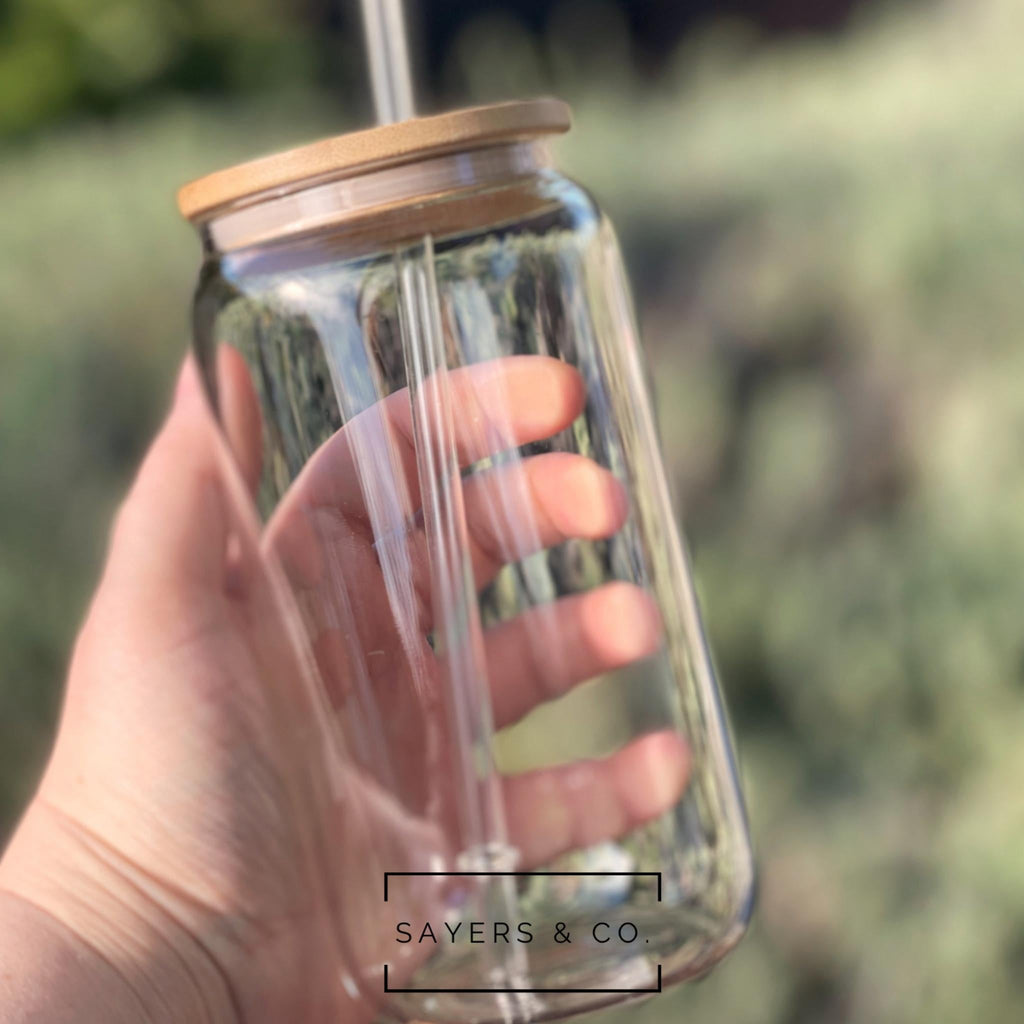 Glass Drinking Cup 16 Oz Glass Mason Jar Ice Coffee Mug with Bamboo Lid and  Straw - China Wide Mouth Mason Jars and Mason Jar with Handle price
